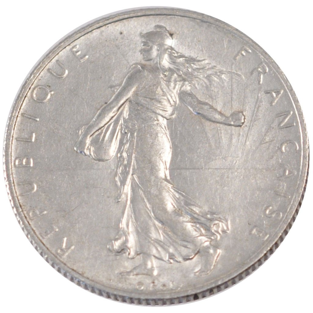 FRANCE, Semeuse, 2 Francs, 1916, Paris, KM #845.1, AU(55-58), Silver, 27,...