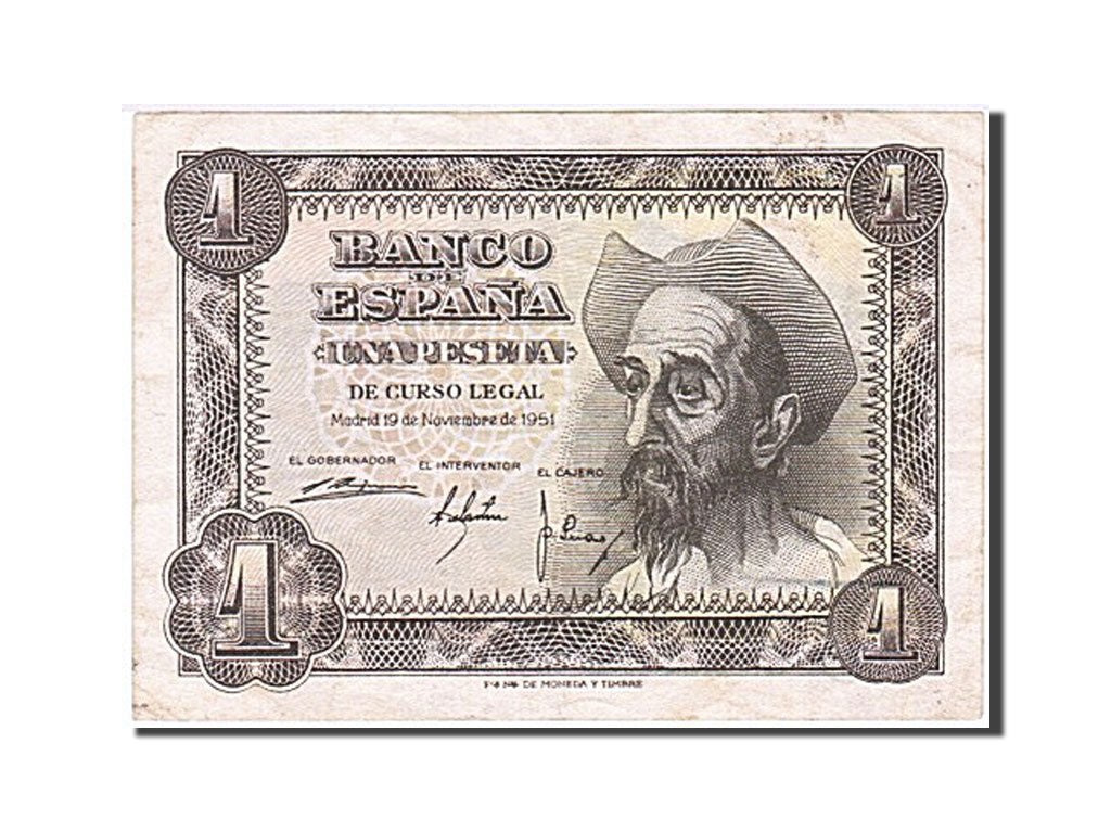 Spain, 1 Peseta, 1951, KM #139a, 1951-11-19, VF(20-25), M 1144227