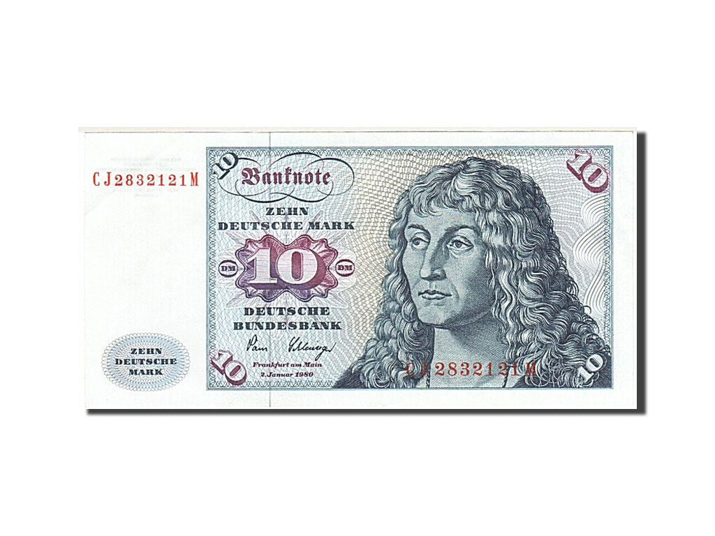 Billet, République fédérale allemande, 10 Deutsche Mark, 1980, 1980-01-02