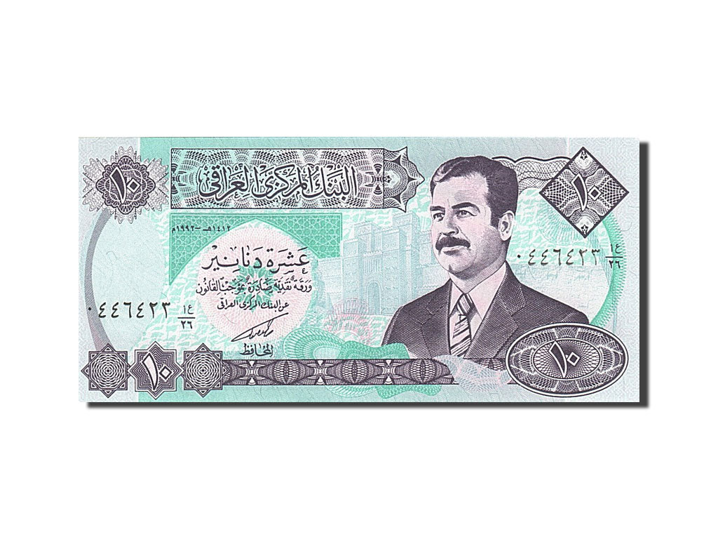 Billet, Iraq, 10 Dinars, 1992, NEUF