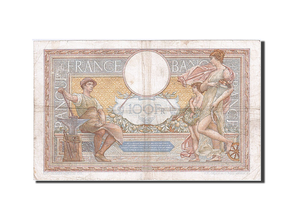 France, 100 Francs, 100 F 1908-1939 ''Luc Olivier Merson'', 1935, KM #78c,...