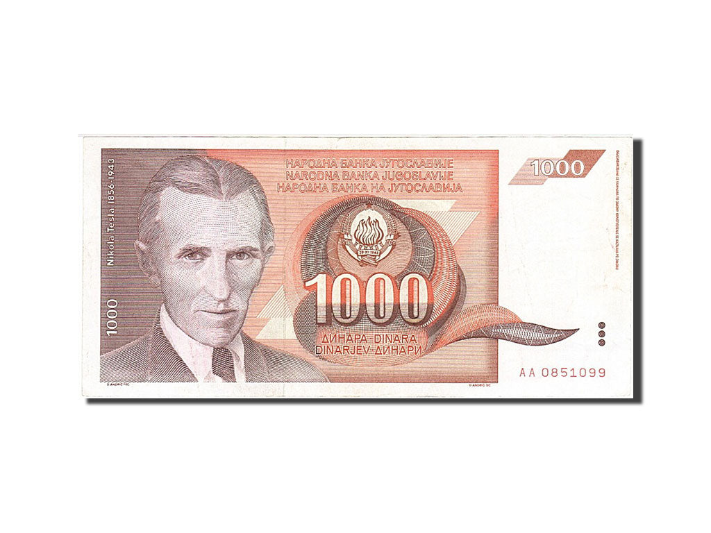 Banknote, Yugoslavia, 1000 Dinara, 1990, 1990-11-26, EF(40-45)