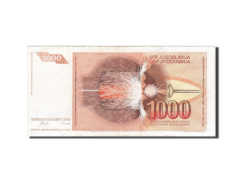 Banknote, Yugoslavia, 1000 Dinara, 1990, 1990-11-26, VF(20-25)