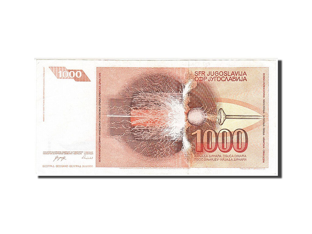 Banknote, Yugoslavia, 1000 Dinara, 1990, 1990-11-26, AU(50-53)