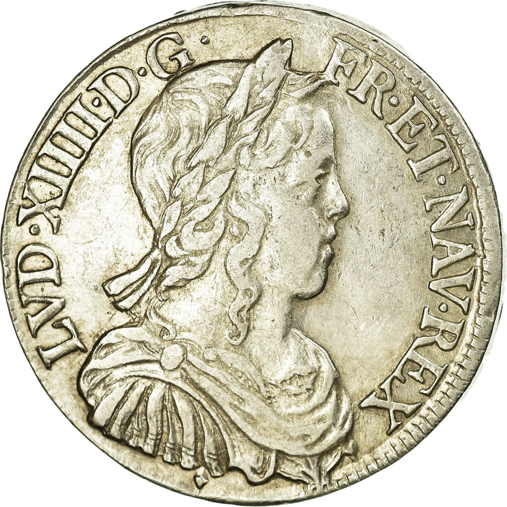 Moneta, Francia, Louis XIV, 1/2 Écu à la mèche longue, 1/2 Ecu, 1646, Aix