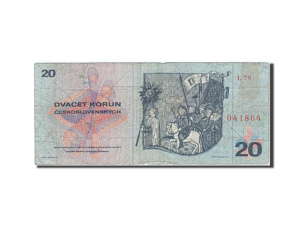 Czechoslovakia, 20 Korun, 1970, KM #92, VG(8-10), L79 041864