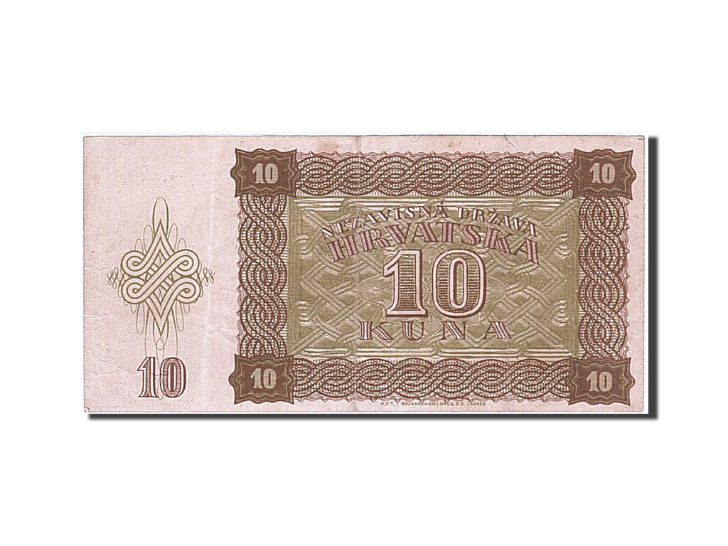 Croatia, 10 Kuna, 1941, KM #5b, VF(30-35), SR 235521