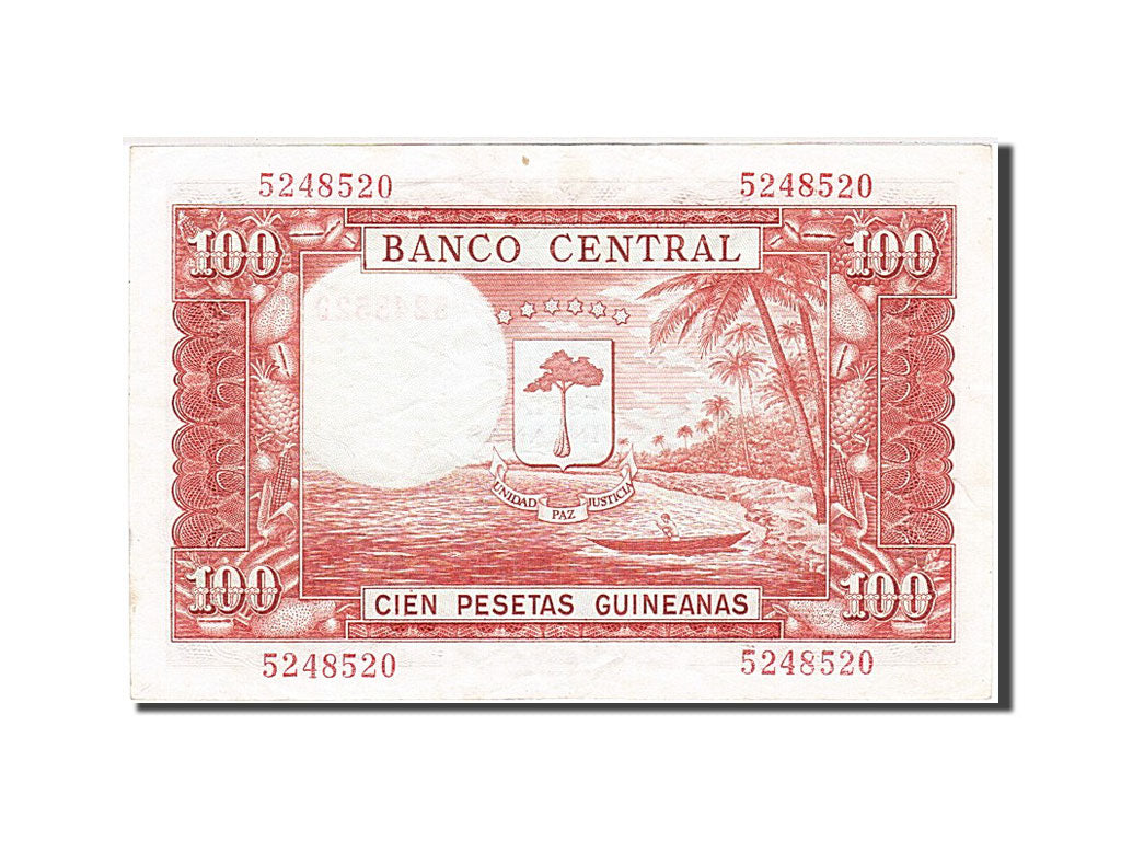 Equatorial Guinea, 100 Pesetas Guineanas, 1969, KM #1, 1969-10-12, EF(40-45),...