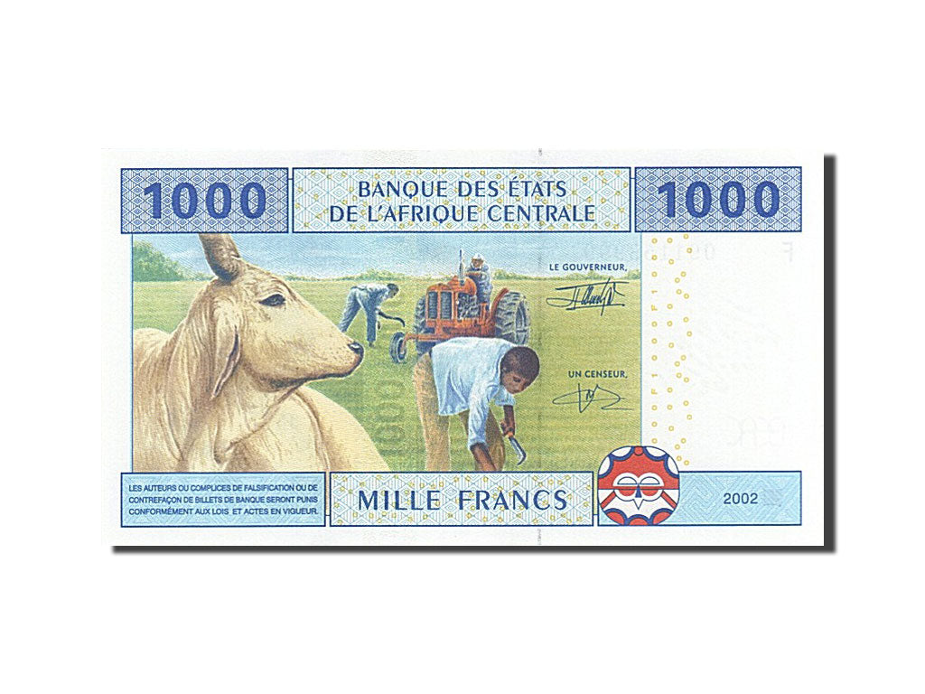 Banknote, Central African States, 1000 Francs, 2002, KM:507F, UNC(65-70)