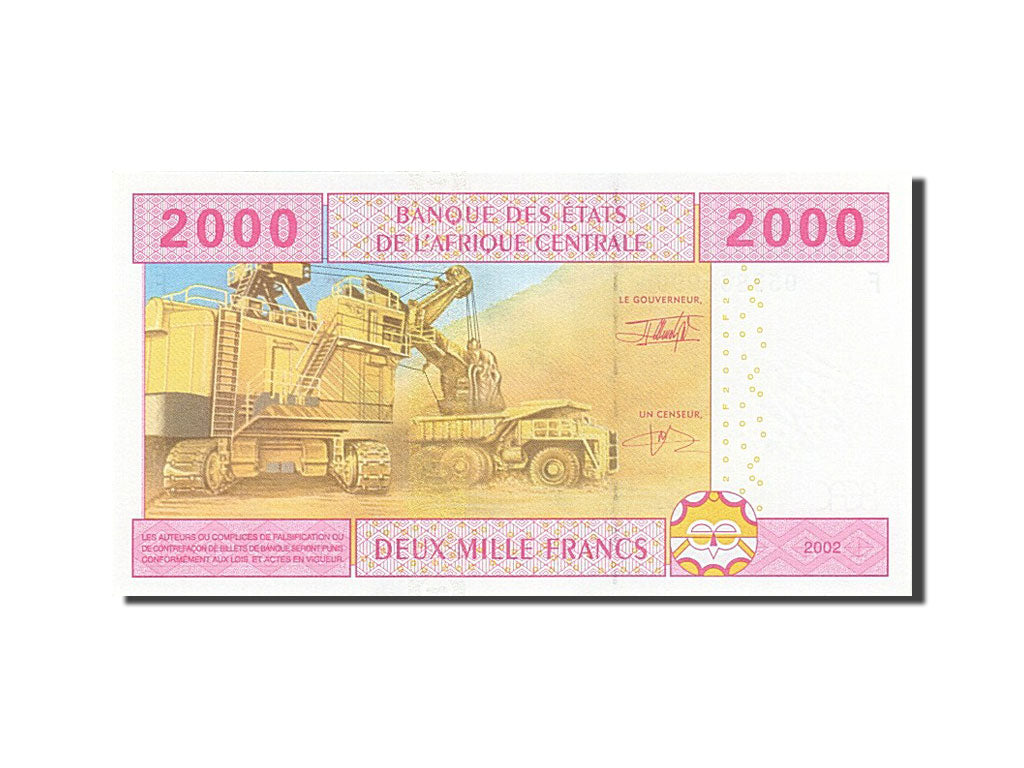 Banknote, Central African States, 2000 Francs, 2002, UNC(63)