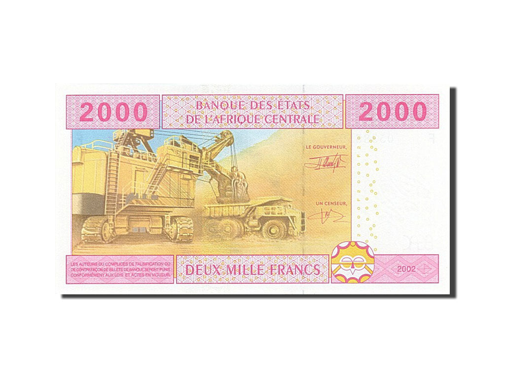 Billet, États de l'Afrique centrale, 2000 Francs, 2002, NEUF