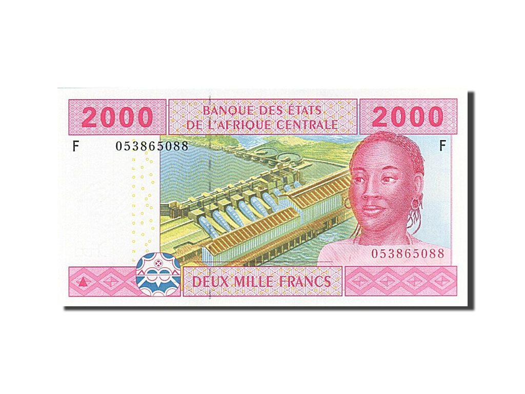 Banknote, Central African States, 2000 Francs, 2002, UNC(65-70)