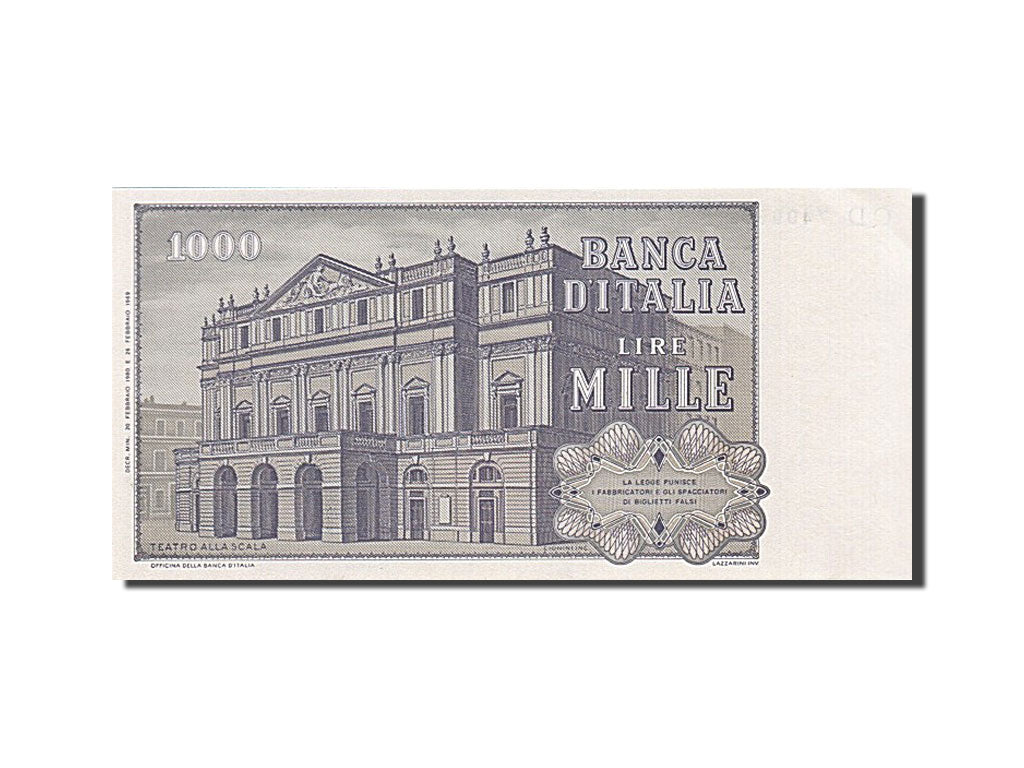 Italy, 1000 Lire, 1969, KM #101a, UNC(63), QD 740968 F