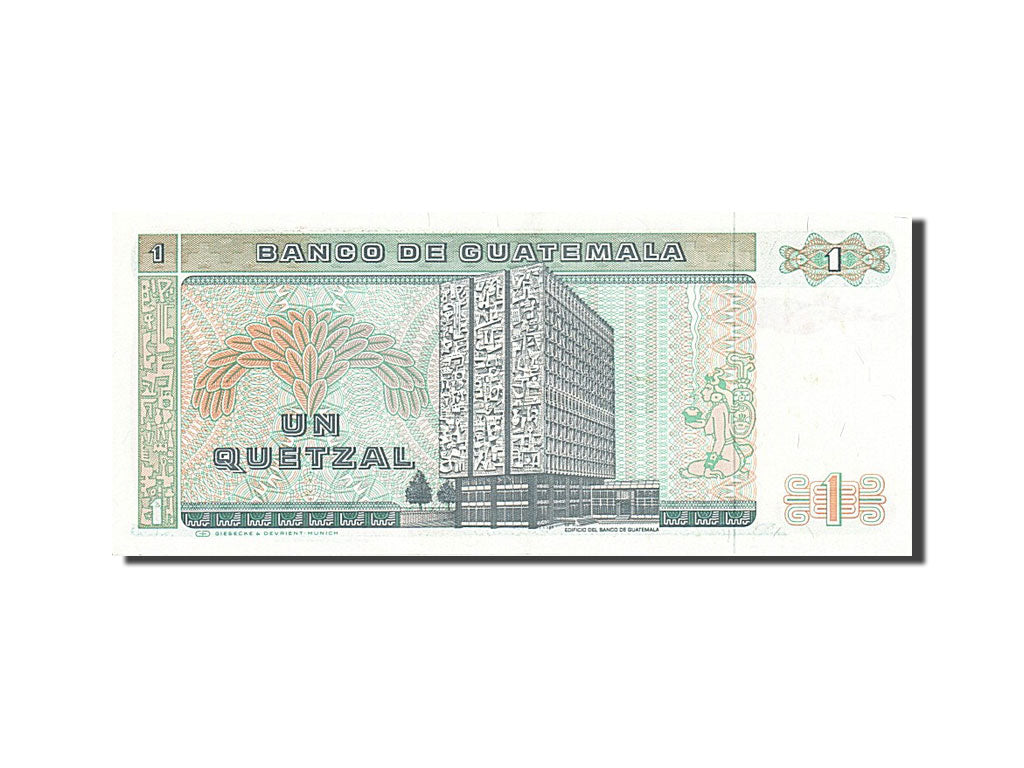 Banknote, Guatemala, 1 Quetzal, 1987, 1987-01-07, AU(55-58)