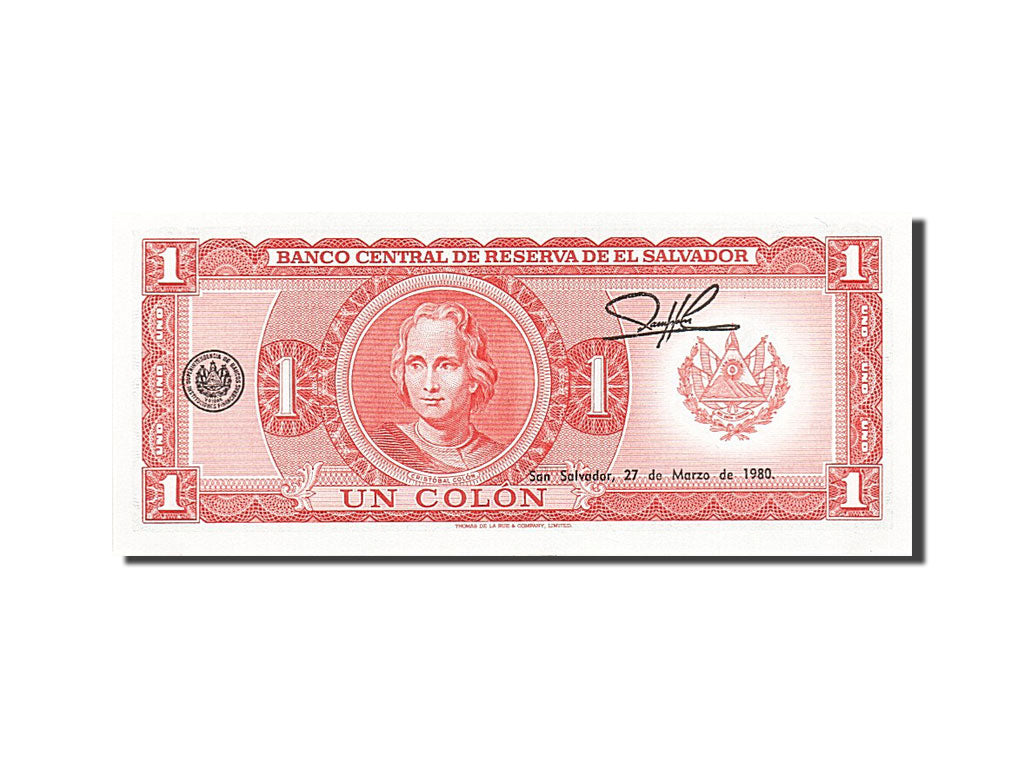 Billet, El Salvador, 1 Colon, 1977, 1977-07-07, NEUF