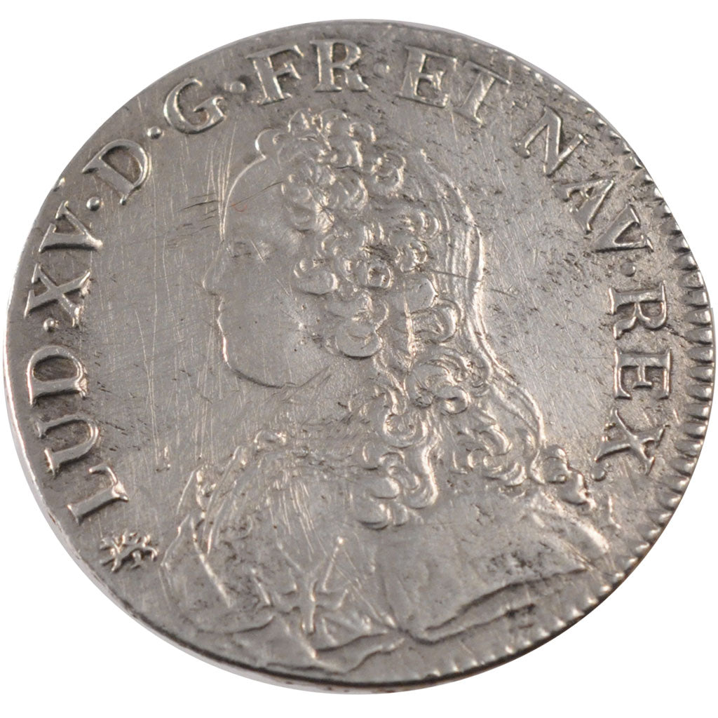 FRANCE, Écu aux branches d'olivier, ECU, 1734, Nantes, KM #486.20, EF(40-45), ..
