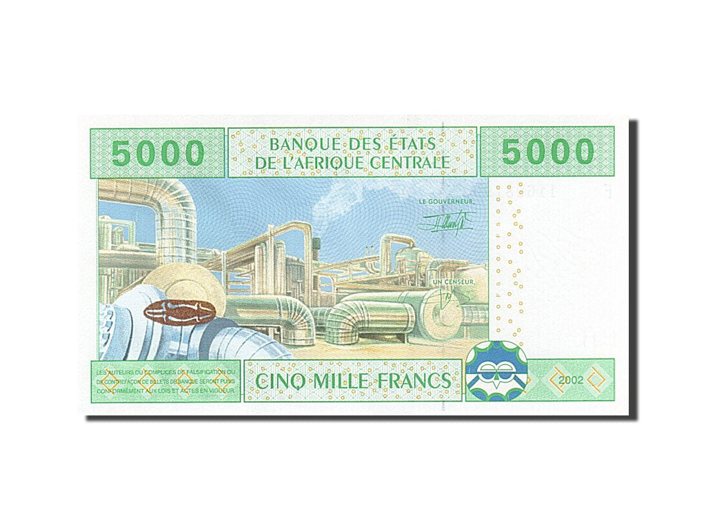 Banknote, Central African States, 5000 Francs, 2002, UNC(63)