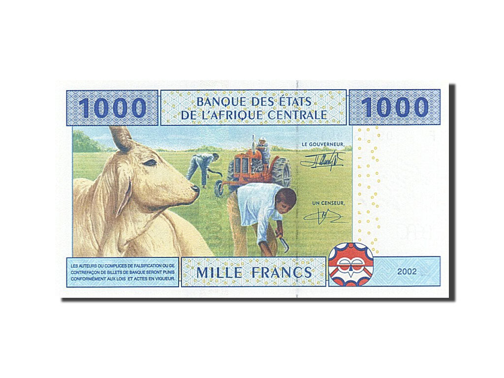 Banknote, Central African States, 1000 Francs, 2002, UNC(65-70)