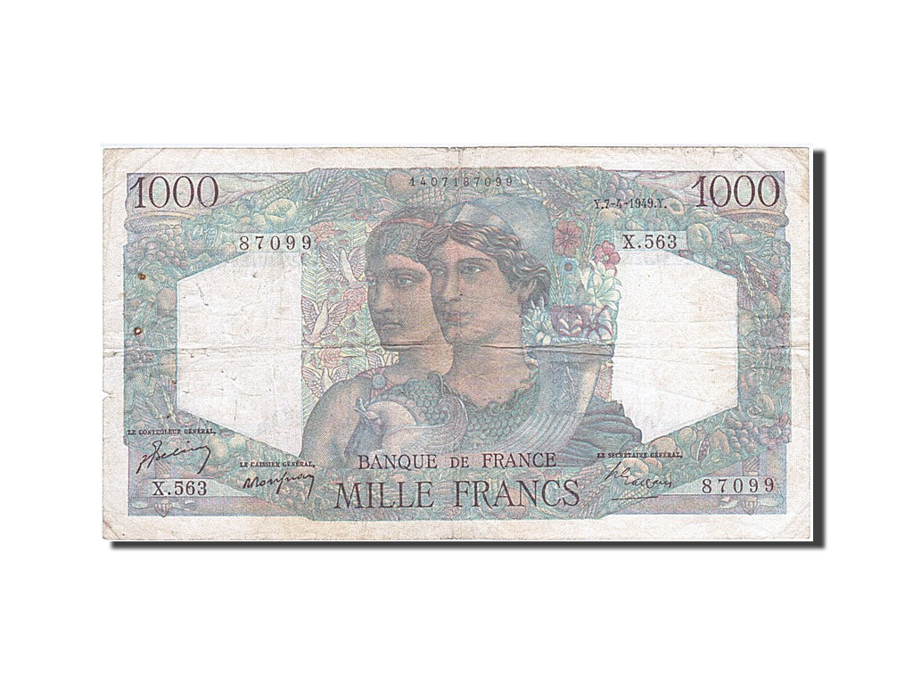 Billet, France, 1000 Francs, 1 000 F 1945-1950 ''Minerve et Hercule'', 1949