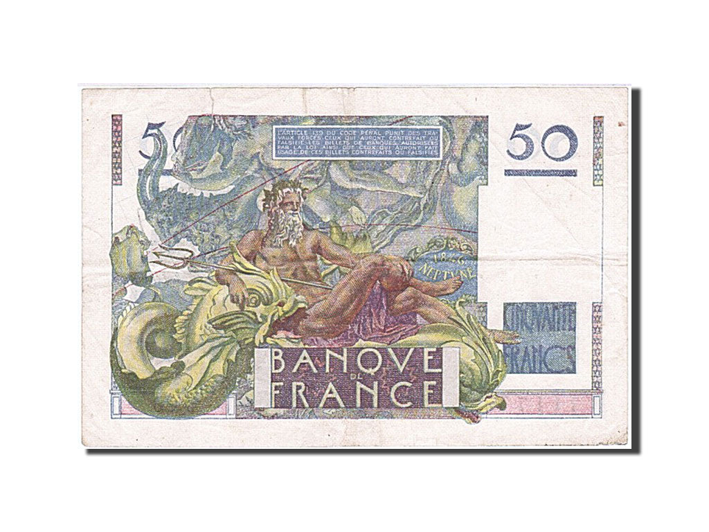 France, 50 Francs, 50 F 1946-1951 ''Le Verrier'', 1947, KM #127b, 1947-10-02,...