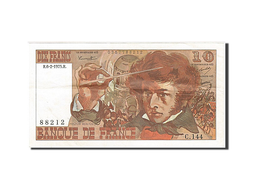 Francia, 10 Francs, 10 F 1972-1978 ''Berlioz'', 1975, KM:150b, 1975-02-06, BB...