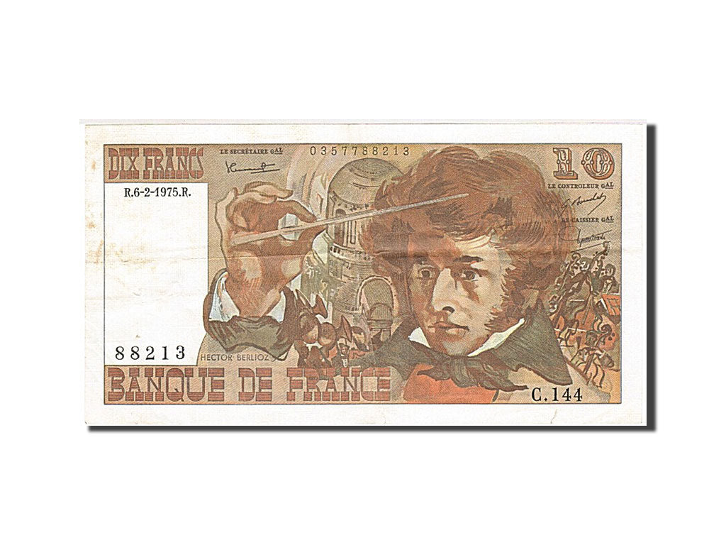 France, 10 Francs, 10 F 1972-1978 ''Berlioz'', 1975, KM #150b, 1975-02-06,...