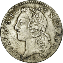 Moneda, Francia, 1/5 Ecu, 1743, Bordeaux, BC+, Plata, Gadoury:299