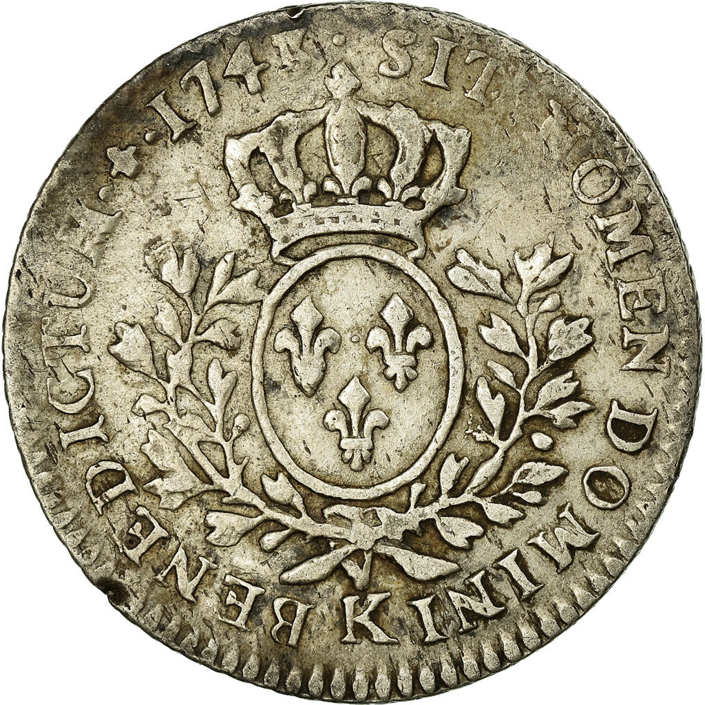 Munten, Frankrijk, 1/5 Ecu, 1743, Bordeaux, FR+, Zilver, Gadoury:299