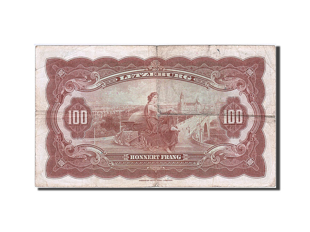 Luxembourg, 100 Francs, 1944, KM #47a, VF(20-25), A406271