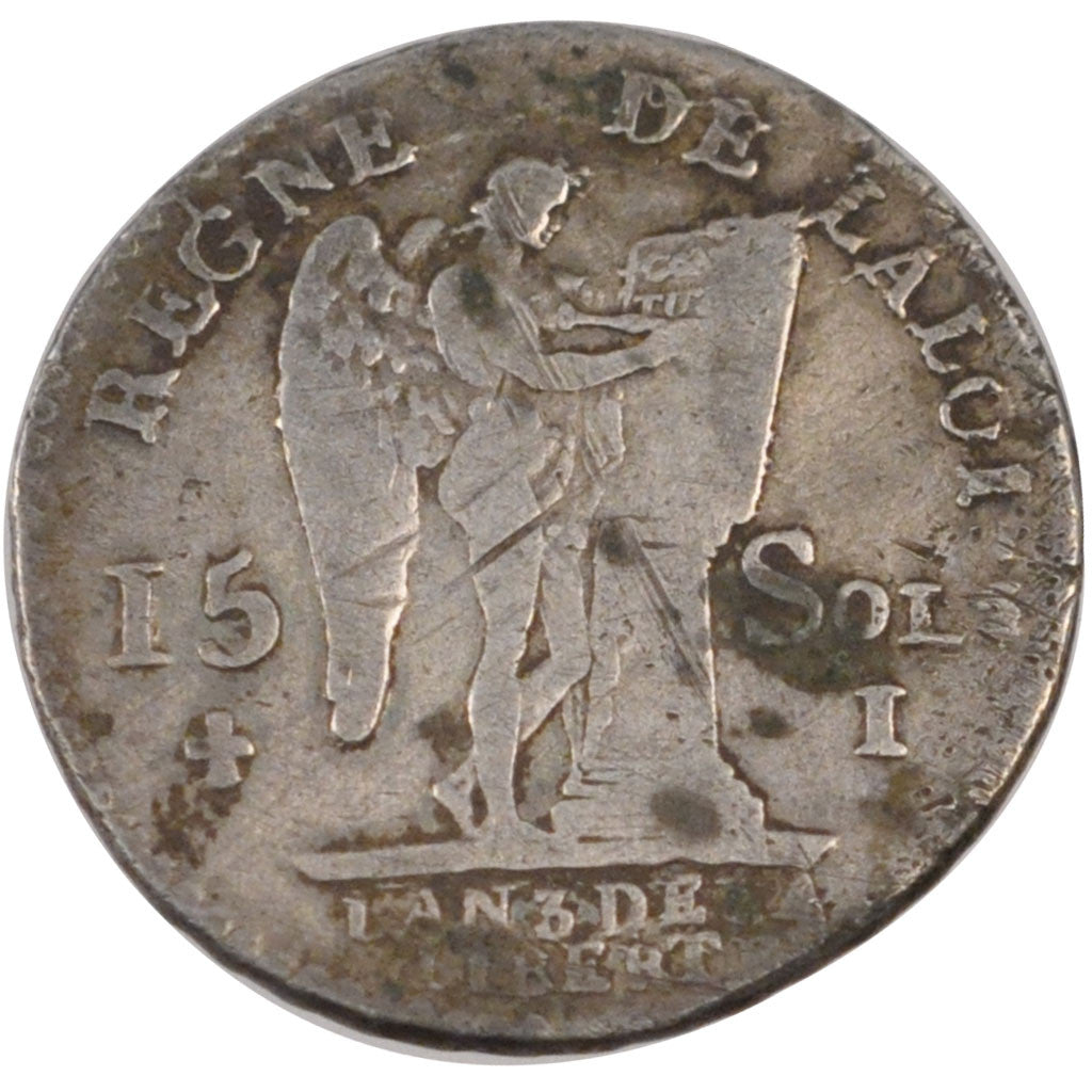 FRANCE, 15 sols françois, 15 Sols, 1/8 ECU, 1791, Limoges, KM #604.5, VF(20-25),