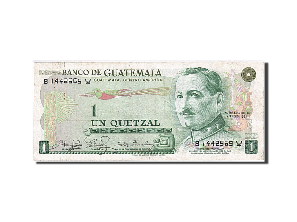 Guatemala, 1 Quetzal, 1981, KM #59c, 1981-01-07, EF(40-45), B 1442569 W