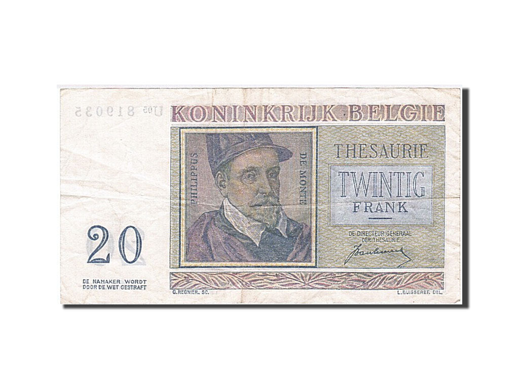 Billet, Belgique, 20 Francs, 1950, 1950-07-01, TTB