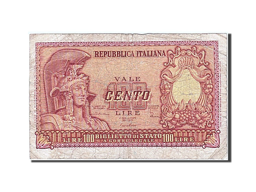 Banknote, Italy, 100 Lire, 1951, 1951-12-31, VG(8-10)