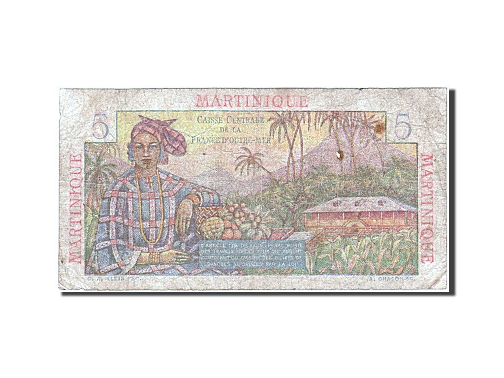 Martinique, 5 Francs, type Bougainville