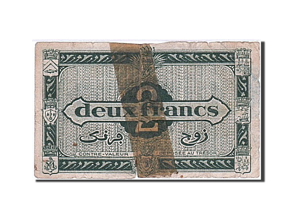 Banconote, Algeria, 2 Francs, 1944, B