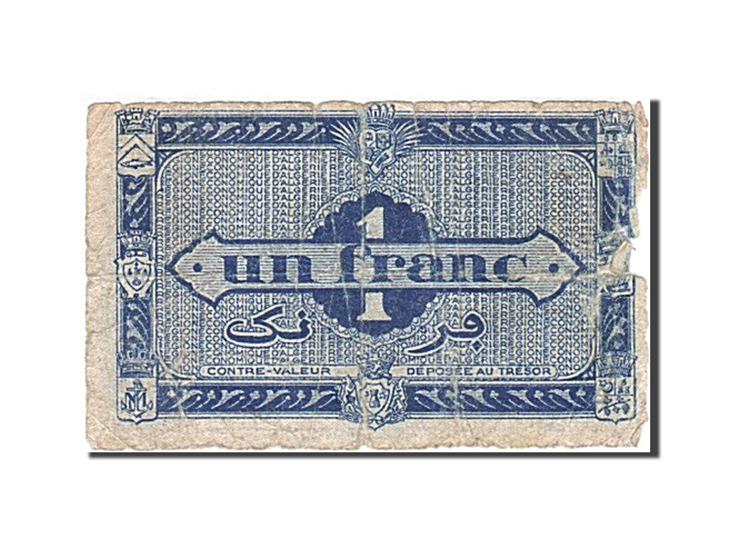 Algeria, 1 Franc, 1944, KM #98a, VG(8-10), 718994