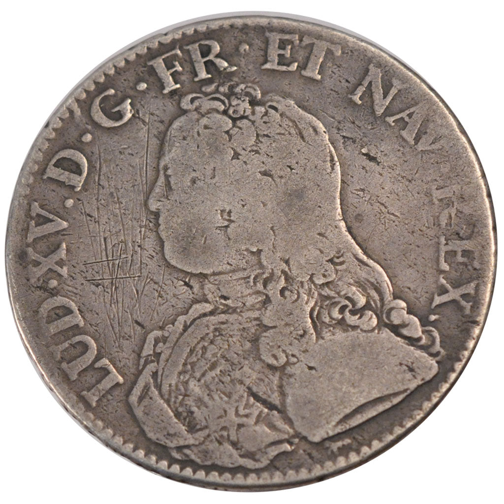 FRANCE, Écu aux branches d'olivier, ECU, 1733, Paris, KM #486.1, VF(20-25), ...