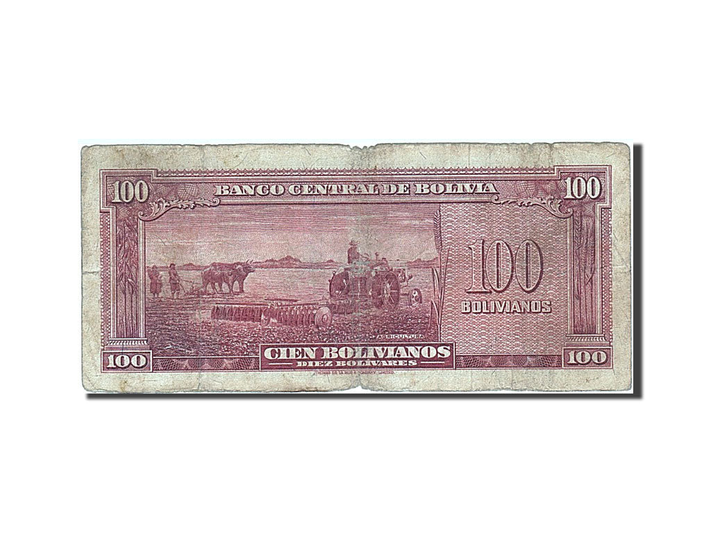 Bolivia, 100 Bolivianos, 1945, KM #142, VF(20-25), U 745234