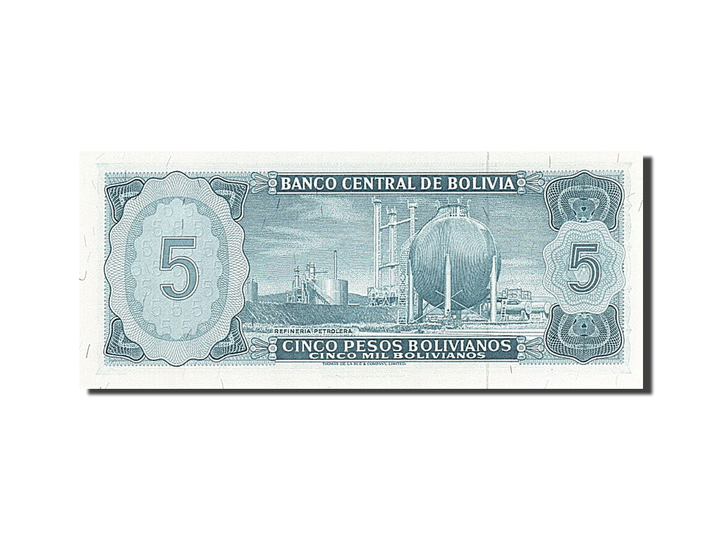 Bolivia, 5 Pesos Bolivianos, 1962, KM #153a, 1962-07-13, UNC(65-70), D 269217
