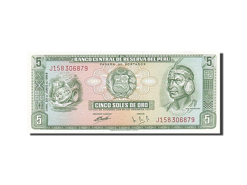Banknote, Peru, 5 Soles De Oro, 1969, 1969-06-20, UNC(65-70)