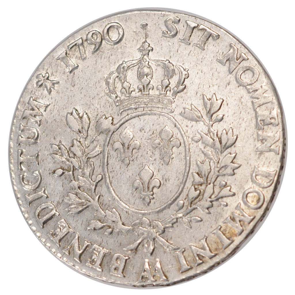 FRANCE, Écu aux branches d'olivier, ECU, 1790, Metz, KM #564.2, EF(40-45), ...