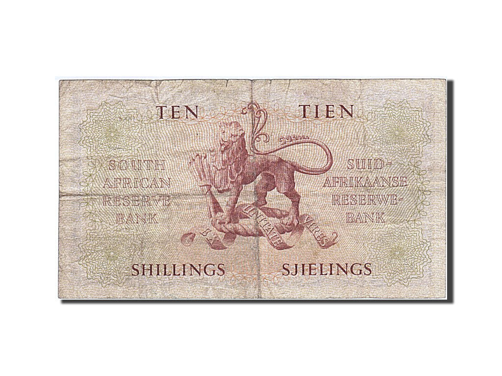 South Africa, 10 Shillings, 1954, KM #91d, 1954-11-17, VF(20-25), A/93 221516