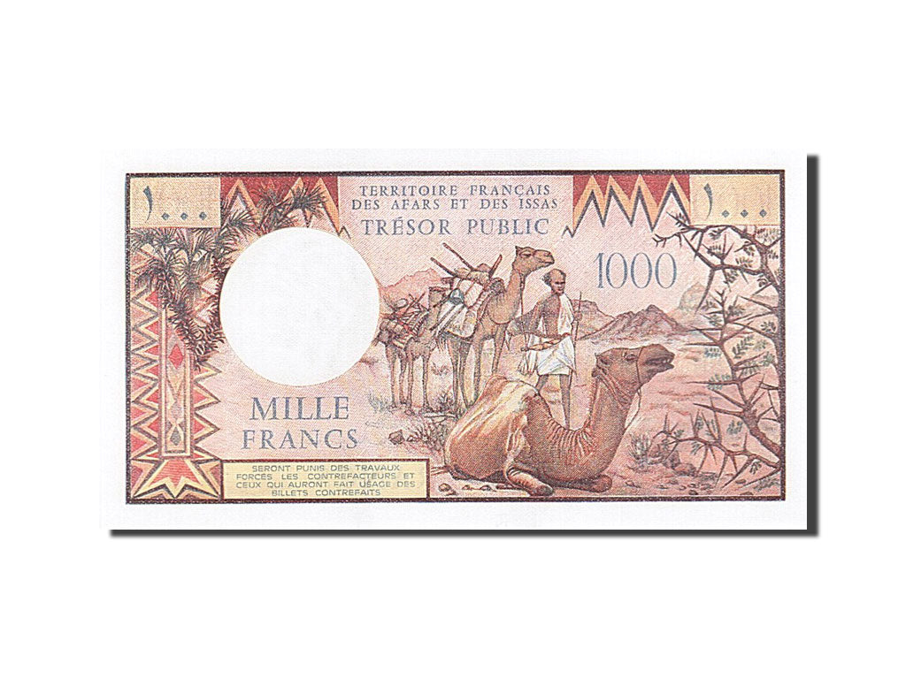French Afars and Issas, 1000 Francs, 1975, KM #34, UNC(65-70), A.1