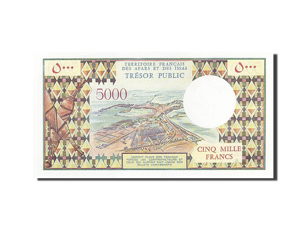 French Afars and Issas, 5000 Francs, 1975, KM #35, UNC(65-70), K.1