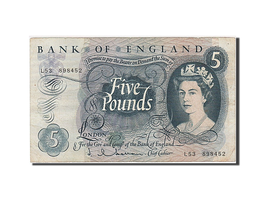 Great Britain, 5 Pounds, 1963, KM #375a, VF(30-35), L53 898452