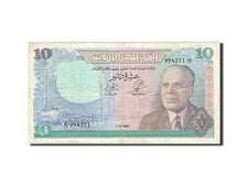 Banknot, Tunisia, 10 Dinars, 1969, 1969-06-01, AU(50-53)