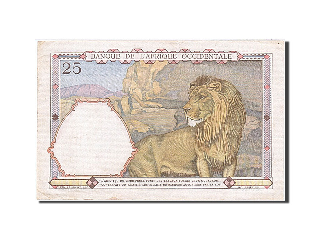 Geldschein, French West Africa, 25 Francs, 1942, 1942-02-24, SS+
