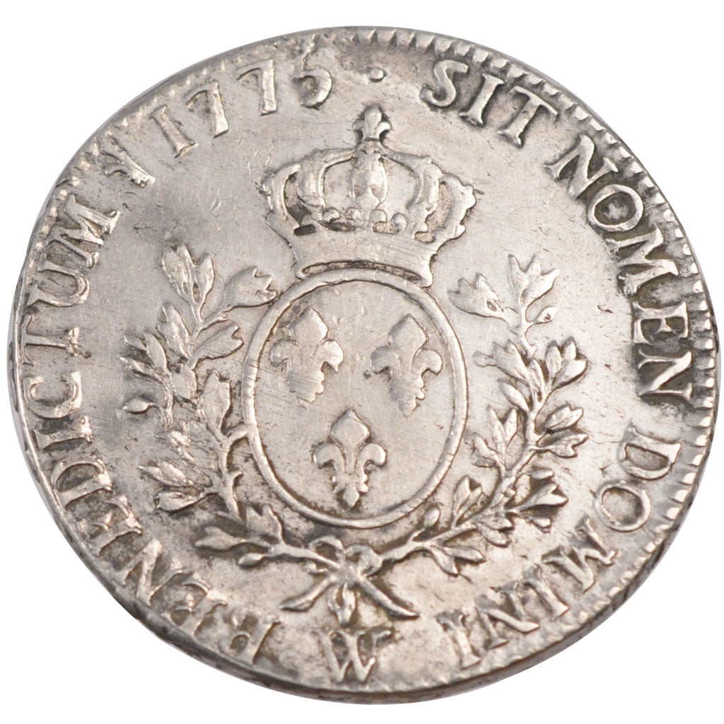 FRANCE, Écu aux branches d'olivier, ECU, 1775, Lille, KM #564.16, EF(40-45), ...