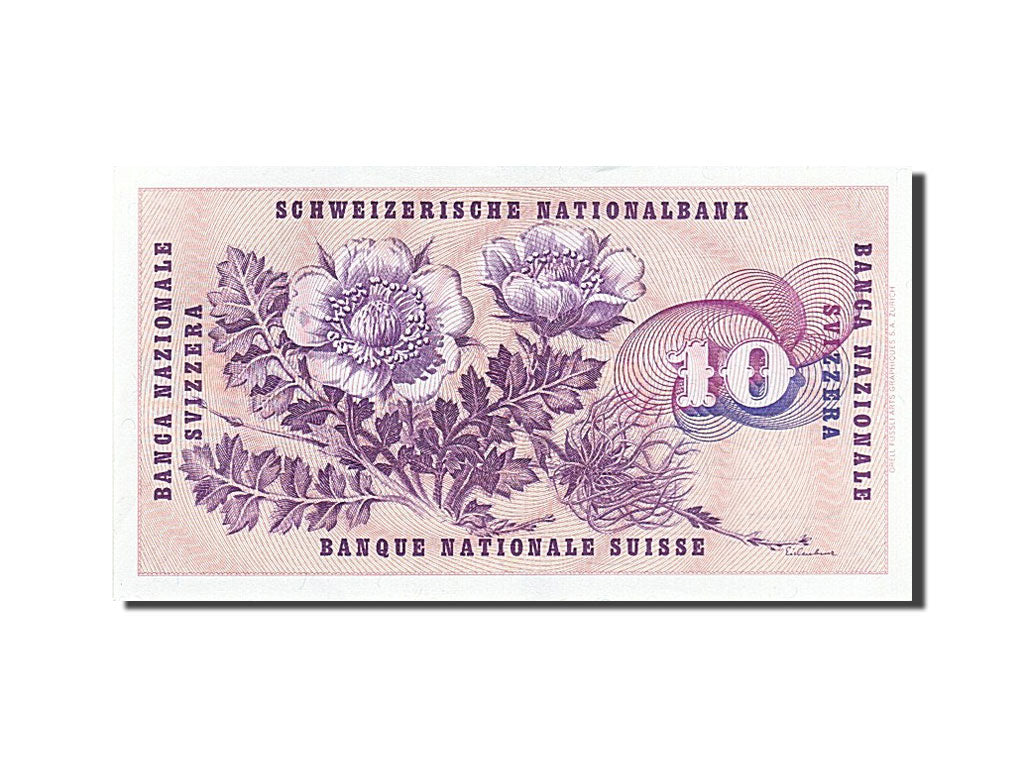 Switzerland, 10 Franken, 1973, KM #45s, 1973-03-07, UNC(63), 86P 039241