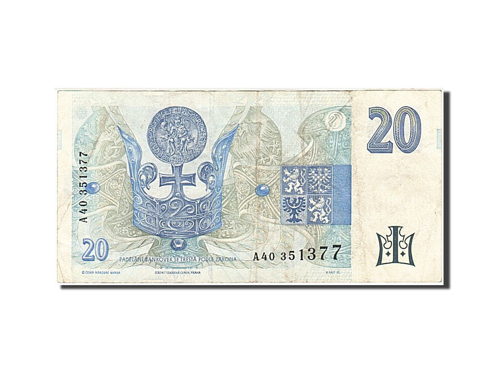 Czech Republic, 20 Korun, 1994, KM #10b, VF(30-35), A40 351377